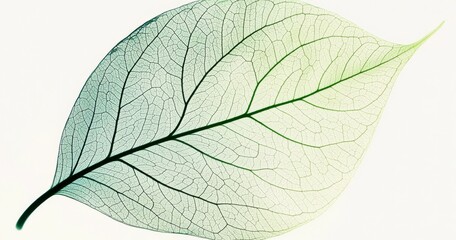 Obraz premium The intricate details of leaf veins highlighted by a plain white background.