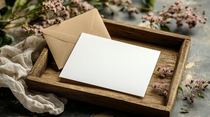 Blank Card & Envelope Mockup