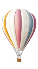 Fototapeta premium Isolated pastel hot air balloon against a plain backdrop, suitable for designs
