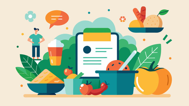 A blog series featuring tips and recipes for meal planning and reducing food waste as part of a mindful consumption campaign promoting sustainable eating habits.. Vector illustration