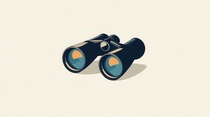 Focused Vision A Minimalist Binoculars Icon in Vector Style