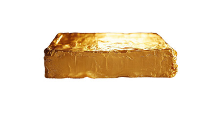 Golden Butter Block: A block of fresh butter, wrapped in a golden foil wrapper, gleams under the light, evoking feelings of richness and culinary delight.