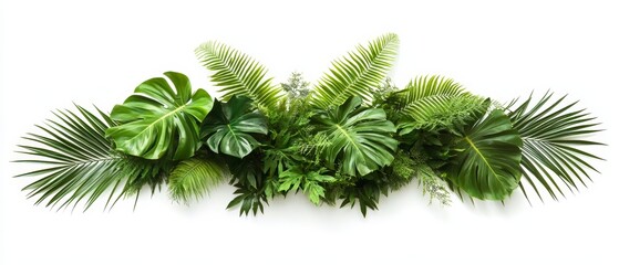 Tropical foliage arrangement isolated