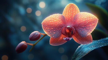 Dew-Kissed Orchid: A Symphony of Color and Serenity