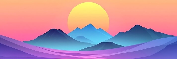 Vector landscape art for nature background and website use with pastel colors
