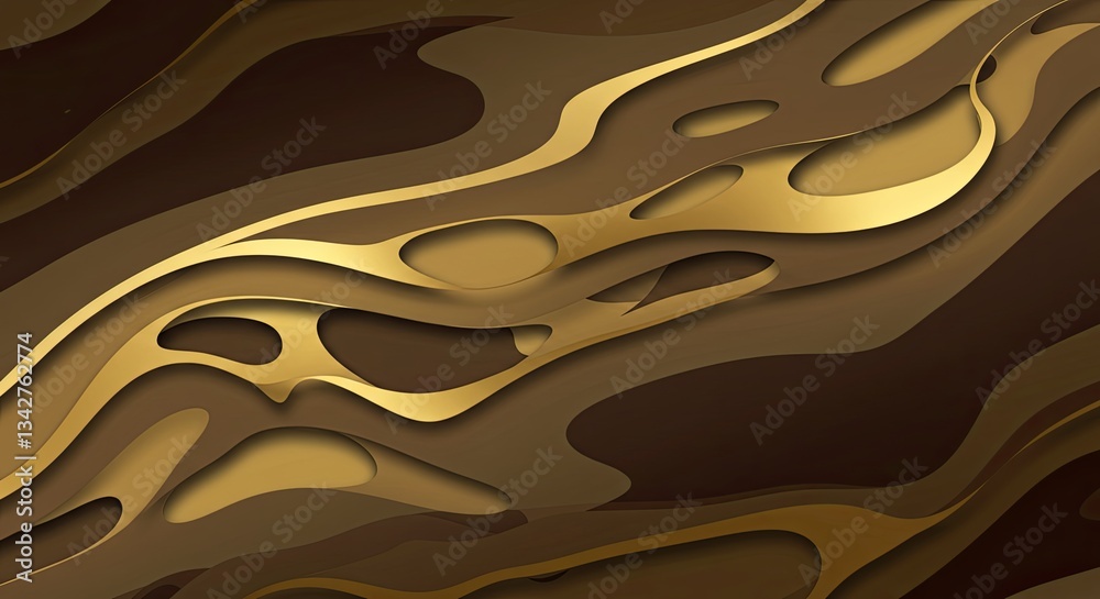 Poster a gold and brown abstract background with a lot of texture