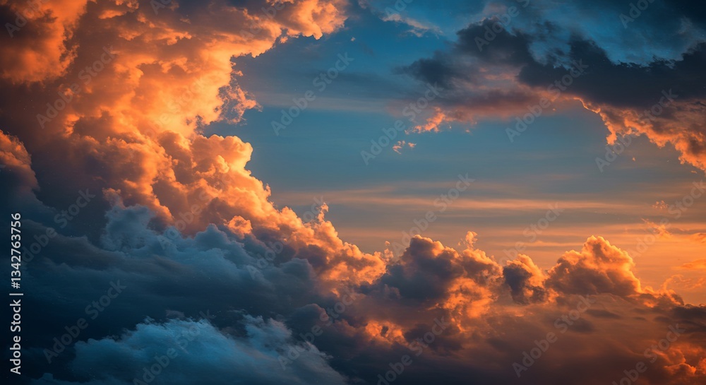 Aufkleber the sky is filled with clouds and the sun is setting