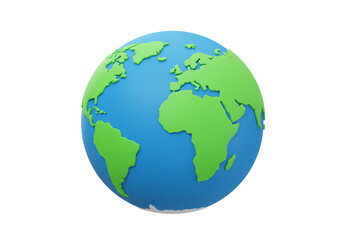 Cartoon World Globe Model Rotating Visualization for Educational Purposes
