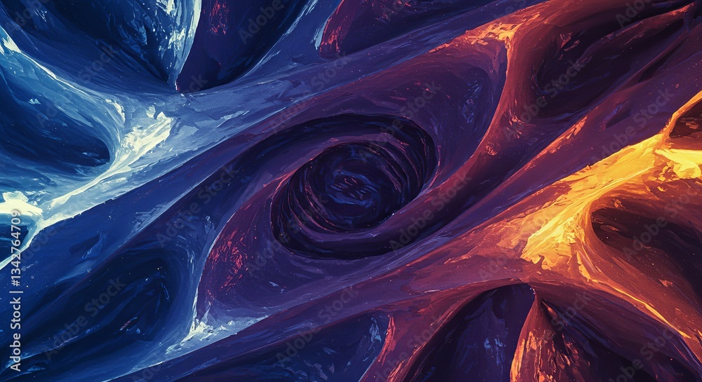 Poster a colorful abstract painting with a spiral shape
