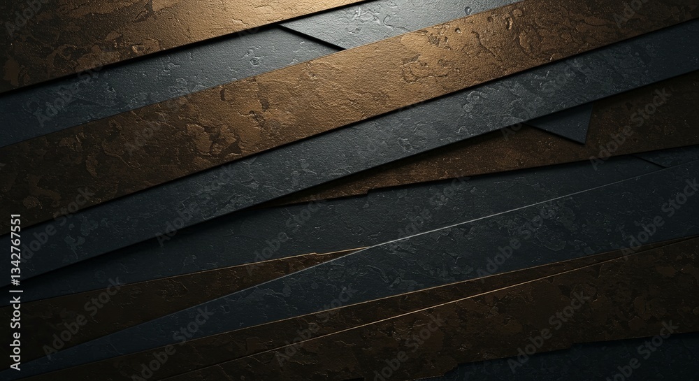Aufkleber a black and gold striped background with a shiny texture
