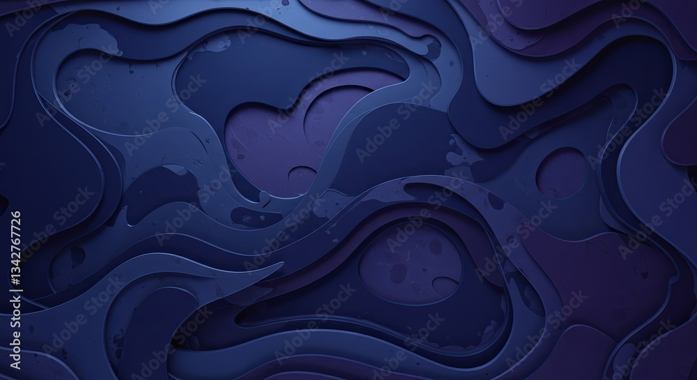 Poster a blue background with a lot of swirls and splatters