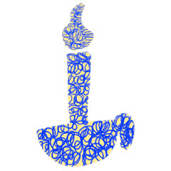 Peace symbol on a blue background with artistic design