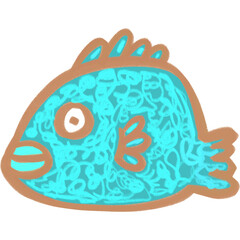 Colorful vector illustration of a happy fish logo design