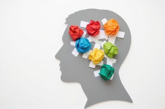 Creative brainstorming colorful ideas in mind visualization