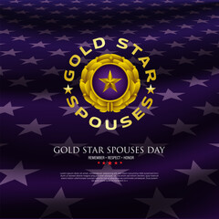 Happy Gold Star Spouses Day Design Background Illustration