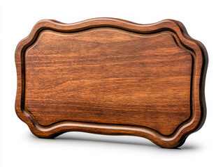 beautifully crafted wooden plaque with smooth finish and elegant curved edges, perfect for displaying messages or awards. Its rich brown color adds warmth and sophistication to any setting