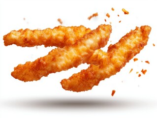 Tasty chicken strips in studio, isolated on transparent background  - ai