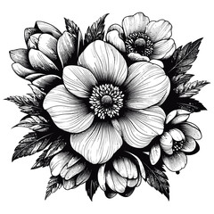black and white dahlia flower