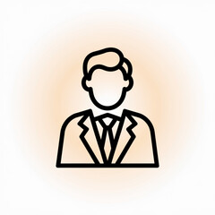 Obraz premium Business professional avatar icon for corporate profile or user interface design with simple outline style