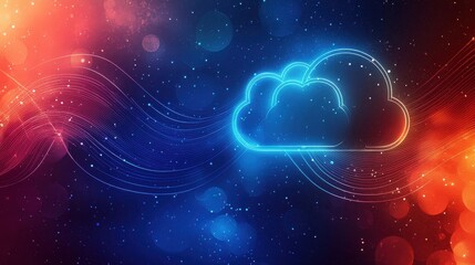 Colorful Cloud Design with Abstract Background and Light Effects