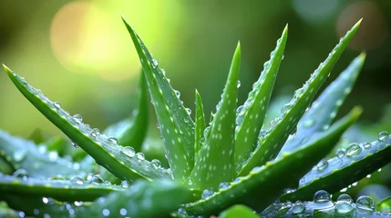 Fototapete Krankenhaus A succulent Aloe vera plant, adorned with emerald leaves, exuded a soothing gel, a testament to nature is healing power.  © Chandlerlikes