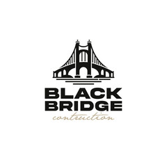 Modern Bridge Building Contruction logo design vector