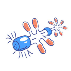 Fototapeta premium A colorful, cartoonish representation of a microbe with distinct shapes and features, showcasing its playful design.