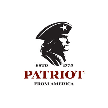 american continental wear tricon hat. patriot revolution war logo design