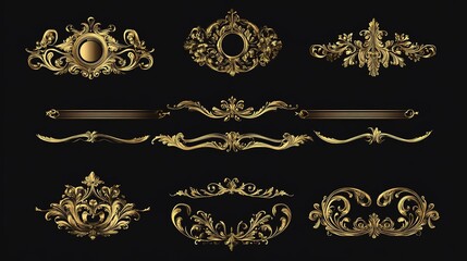 Elegant Vintage Gold Design Illustration Template. Isolated Background for Business Collection with Classic and Luxurious Aesthetic.