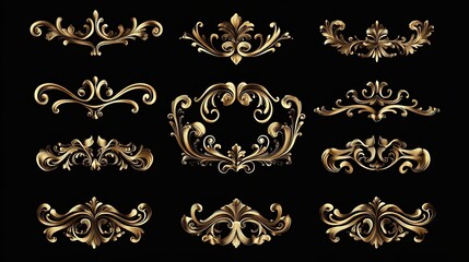 Elegant Vintage Gold Design Illustration Template. Isolated Background for Business Collection with Classic and Luxurious Aesthetic.