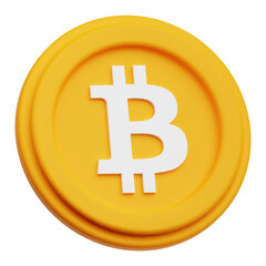 Obraz premium bitcoin 3d icon isolated on the transparent background
