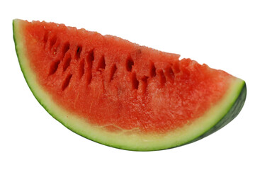 Fresh Watermelon Slice on transparent background in isolated view with high resolution