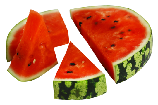 Fresh Watermelon Pie Chart for business concept on transparent background
