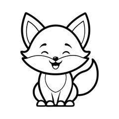 cute fox outline design vector template