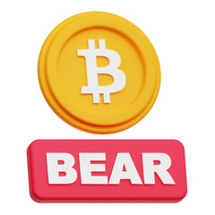 bitcoin 3d icon isolated on the transparent background