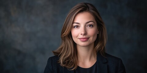 Fototapeta premium Professional Portrait of a Confident Young Woman Against a Textured Background