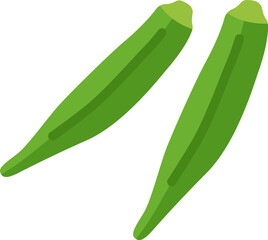 オクラのアイコンのイラスト