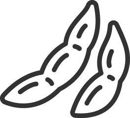  枝豆のアイコン（線画）のイラスト
