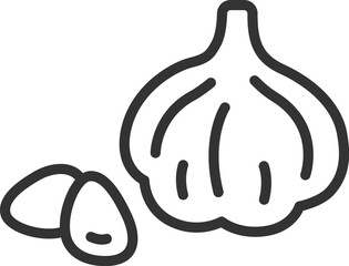 ニンニクのアイコン（線画）のイラスト