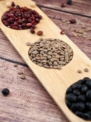 유기농 렌틸콩, 콩, 요리재료 
