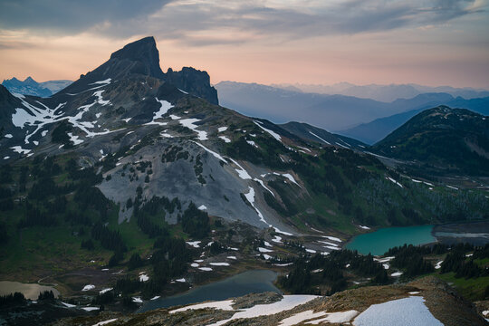 Majestic Blck Tusk at Sunset with Alpine Lakes