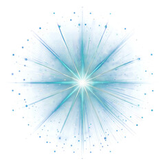 Obraz premium Radiant Light Burst with Blue Rays on Gray, PNG