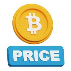 bitcoin 3d icon isolated on the transparent background