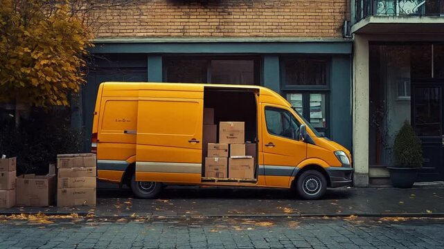 The delivery van navigated through the city, ensuring packages arrived on time to eager customers.