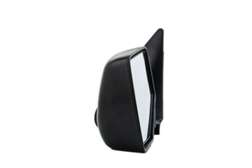 Close-up of a Ford car door mirror on a White Background. Car Side Mirror with Blank mirror reflection. 