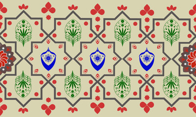 Beautiful Embroidery Shapes Pattern Design Islamic