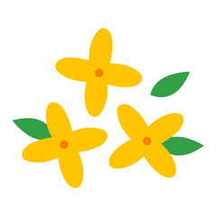 봄 개나리 꽃 일러스트