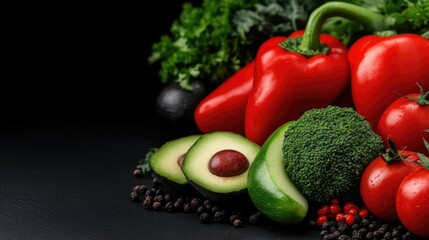 Vibrant array of fresh, whole vegetables