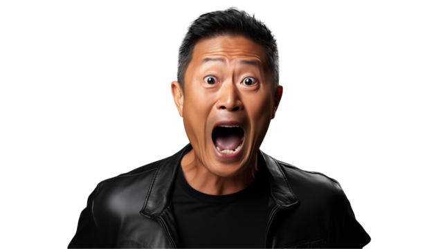 Astonished Man Shocked Expression Surprise Fear Wide Eyes