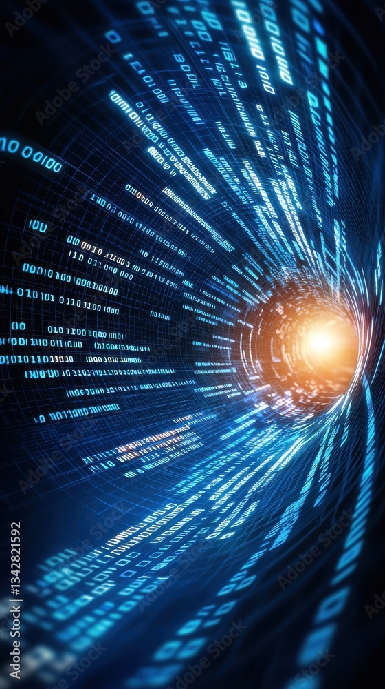 Poster Abstract Digital Tunnel with Binary Code Data Flowing Light